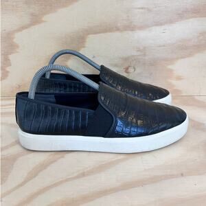 Vince - Preston Croc-Embossed - Slip-On Sneakers - Black - Women's - 8.5M